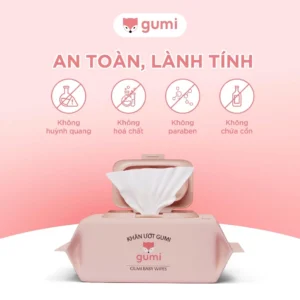 Khăn ướt đa năng GUMI 80 tờ không cồn không PARABENS cao cấp