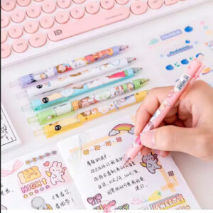 Bút gel đen in hình hoạt hình cô gái dễ thương